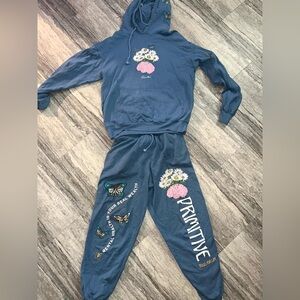 Primitive Blue Floral & Butterfly Lounge Set
